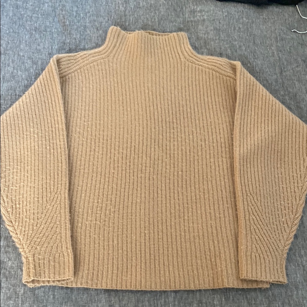 Cozy Camel Colored Cashmere Sweater - Picture 1 of 7